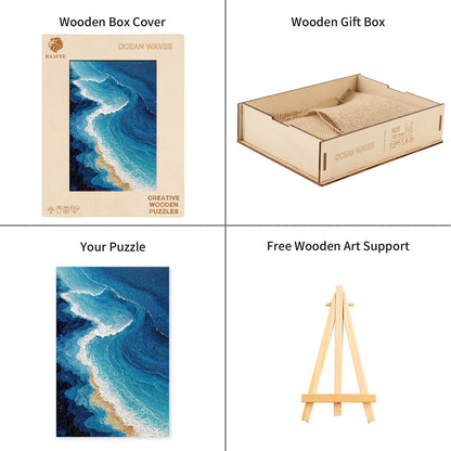 Ausgefallenes Holzpuzzle - Meereswellen