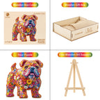 Whimsical Wooden Jigsaw Puzzle- Flower Dog