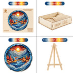 Whimsical Wooden Jigsaw Puzzle-  Mountains and Rivers
