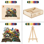 Puzzle en bois fantaisie - Fleurs sur le livre