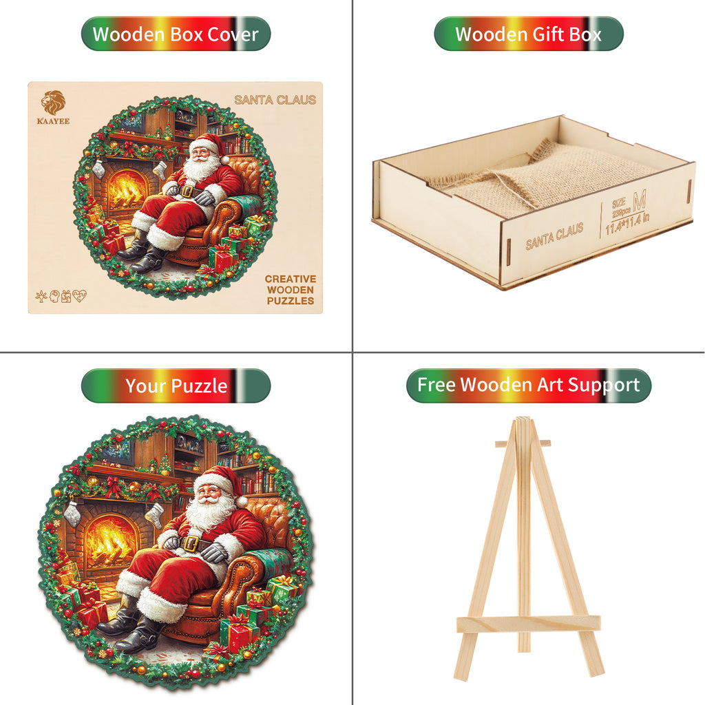 Whimsical Wooden Jigsaw Puzzle- Santa Claus