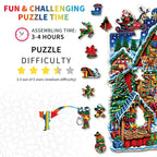 Whimsical Wooden Jigsaw Puzzle-  Christmas Grocery Store