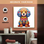 Whimsical Wooden Jigsaw Puzzle-cute poodle