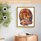 Whimsical Wooden Jigsaw Puzzle-Fatherly Lion