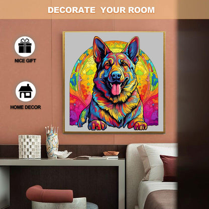 Whimsical Wooden Jigsaw Puzzle-German Shepherd 3