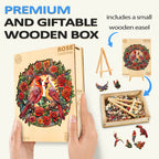 Whimsical Wooden Jigsaw Puzzle- Rose Cardinal