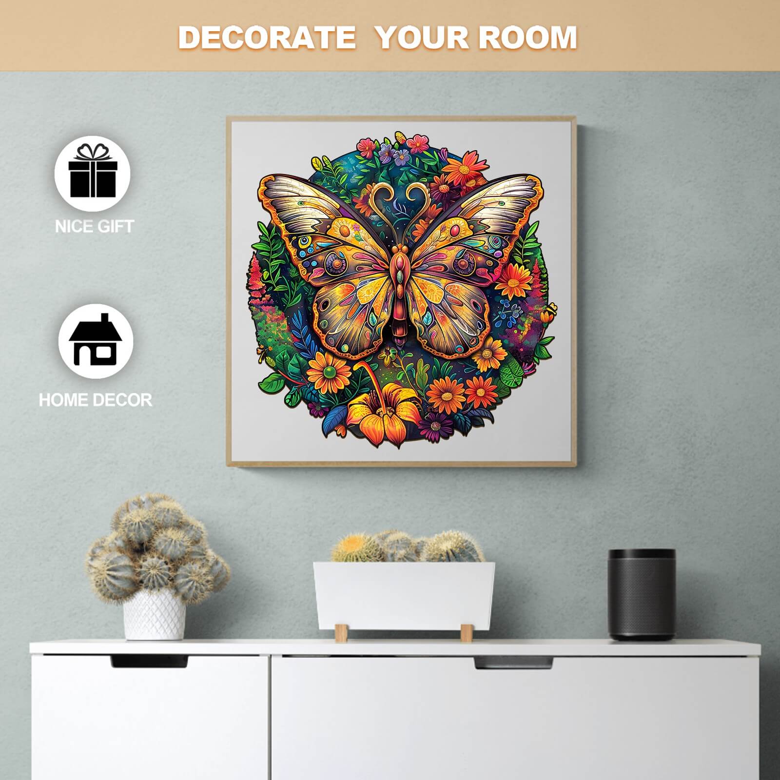 Whimsical Wooden Jigsaw Puzzle- Ancient butterfly 2