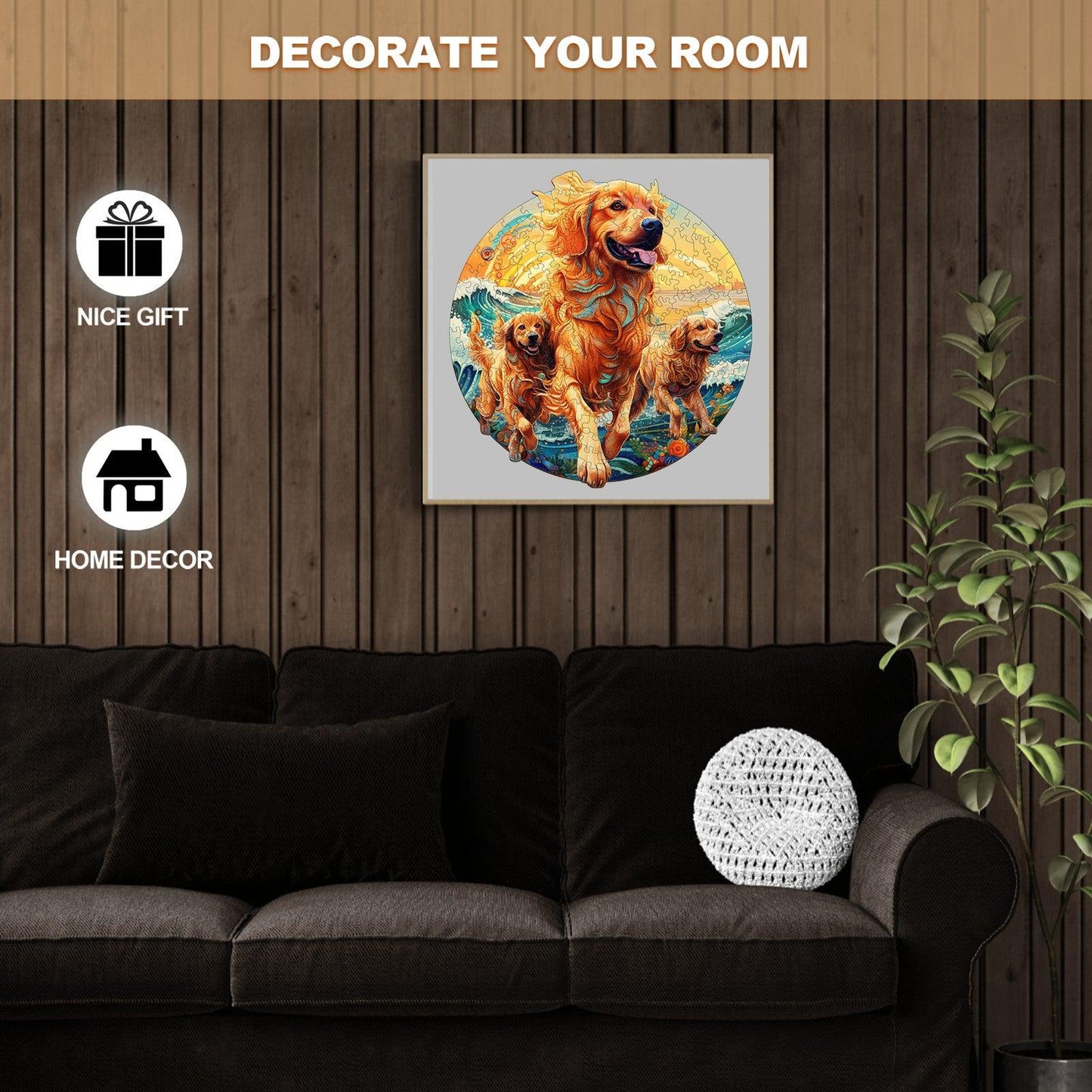 Launiges Holzpuzzle – Strand Golden Family