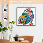 Whimsical Wooden Jigsaw Puzzle- hippopotamus