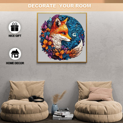Whimsical Wooden Jigsaw Puzzle-Mysterious Fox