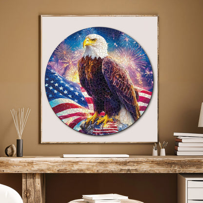 Bald Eagle Flag 1000-Piece Cardboard Jigsaw Puzzle