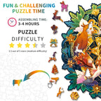 Whimsical Wooden Jigsaw Puzzle- The Deer Family