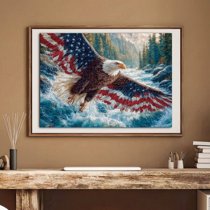 Flag Bald Eagle 1 - 1000-Piece Cardboard Jigsaw Puzzle