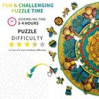 Whimsical Wooden Jigsaw Puzzle- Vintage Mandala
