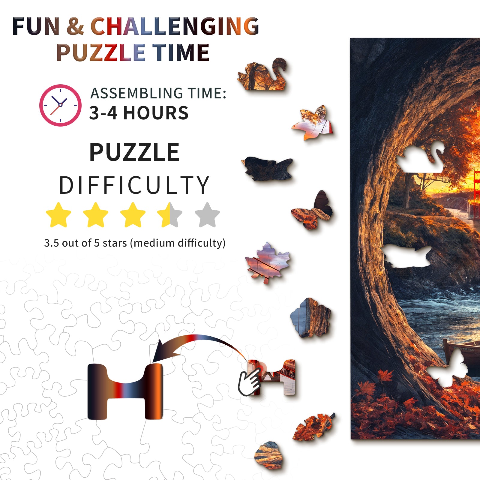 Puzzle en bois fantaisie - Pont du Golden Gate