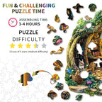 Puzzle en bois fantaisiste - La maison champignon de la forêt