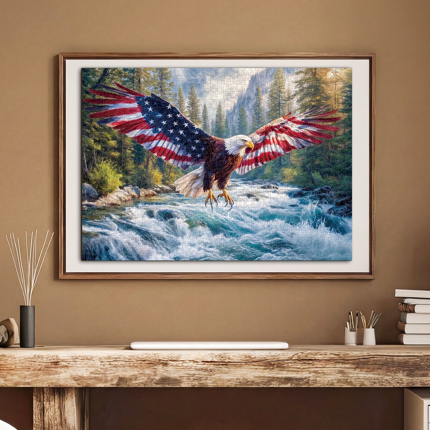 Flag Bald Eagle 2 - 1000-Piece Cardboard Jigsaw Puzzle