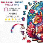 Whimsical Wooden Jigsaw Puzzle- Squirrel Friends