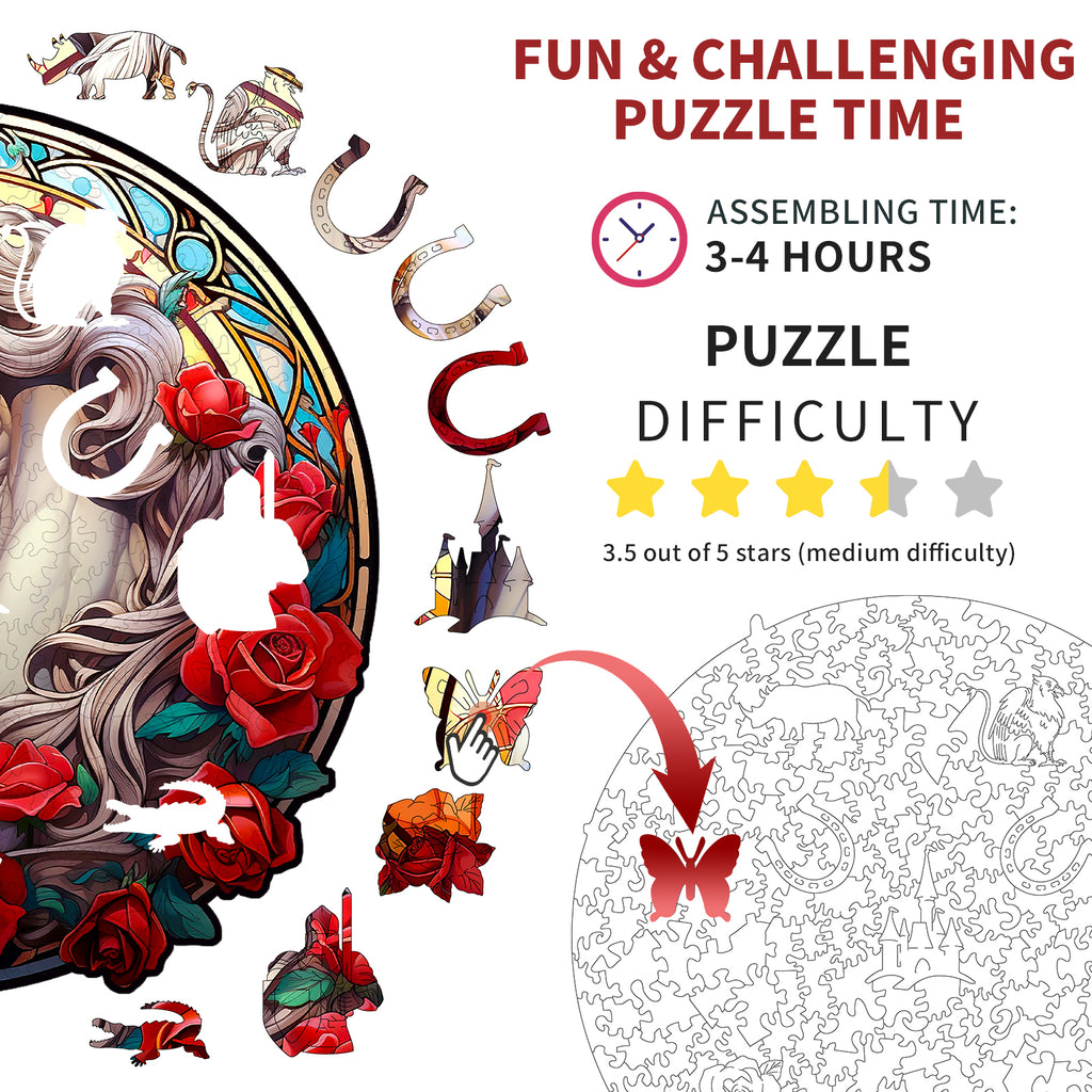 Whimsical Wooden Jigsaw Puzzle- Shiny Horse