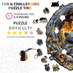 Whimsical Wooden Jigsaw Puzzle-  Hugging Bear and Cub