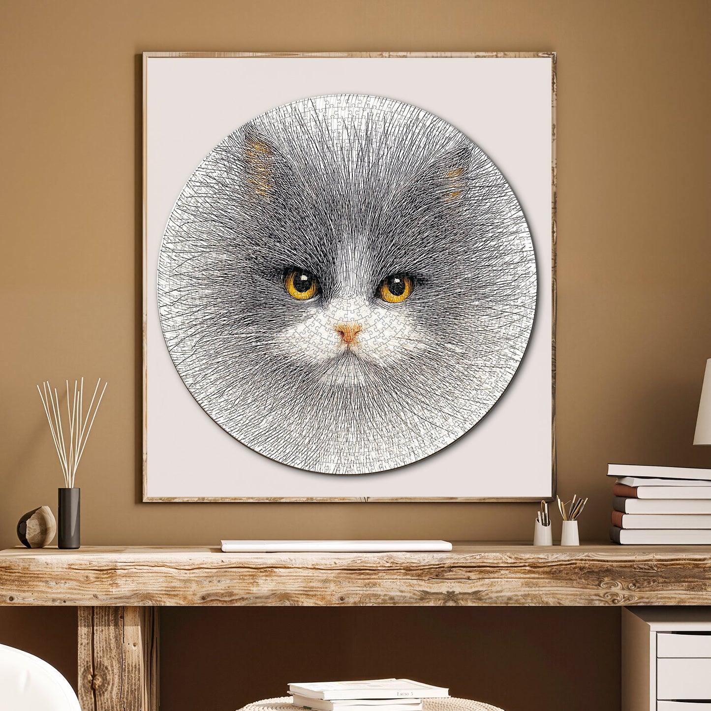 Line Cat 1000-Piece Cardboard Jigsaw Puzzle