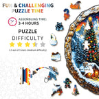 Puzzle en bois fantaisiste - Ville de Noël enneigée