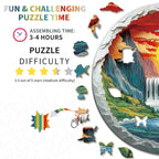 Whimsical Wooden Jigsaw Puzzle- Canyon Waterfall