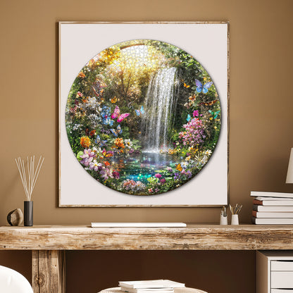 Butterflies and Waterfalls 1000-Piece Cardboard Jigsaw Puzzle