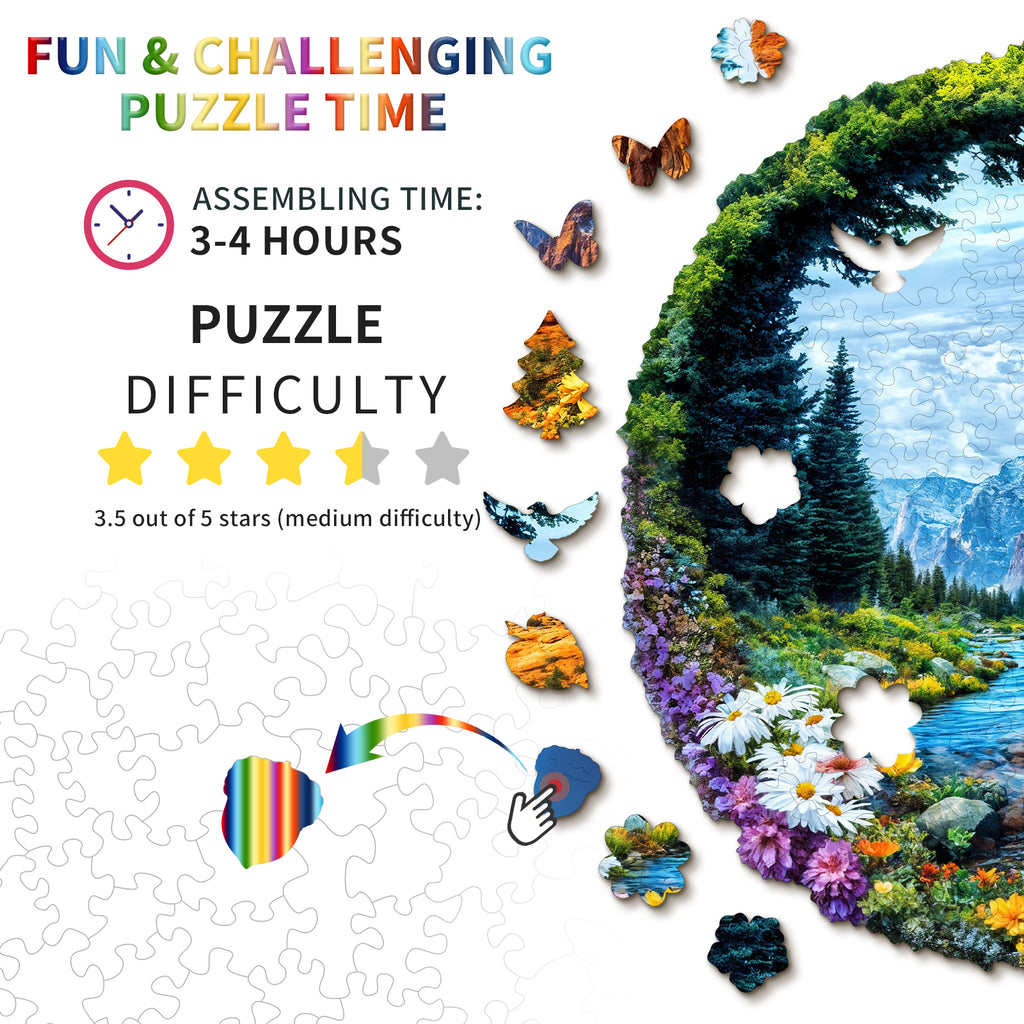 Whimsical Wooden Jigsaw Puzzle- National Forest Park