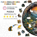 Whimsical Wooden Jigsaw Puzzle- Bear Embrace