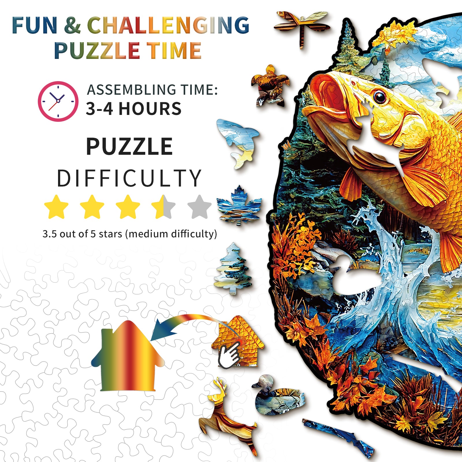 Puzzle en bois fantaisiste - Chalet de campagne