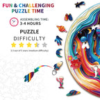 Whimsical Wooden Jigsaw Puzzle-  Colorful Universe