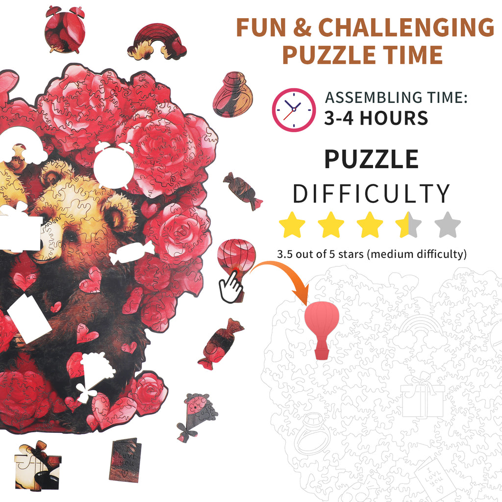 Whimsical Wooden Jigsaw Puzzle- Eternal Embrace