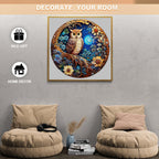 Whimsical Wooden Jigsaw Puzzle- moonlight owl