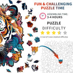 Whimsical Wooden Jigsaw Puzzle- Tough Tiger