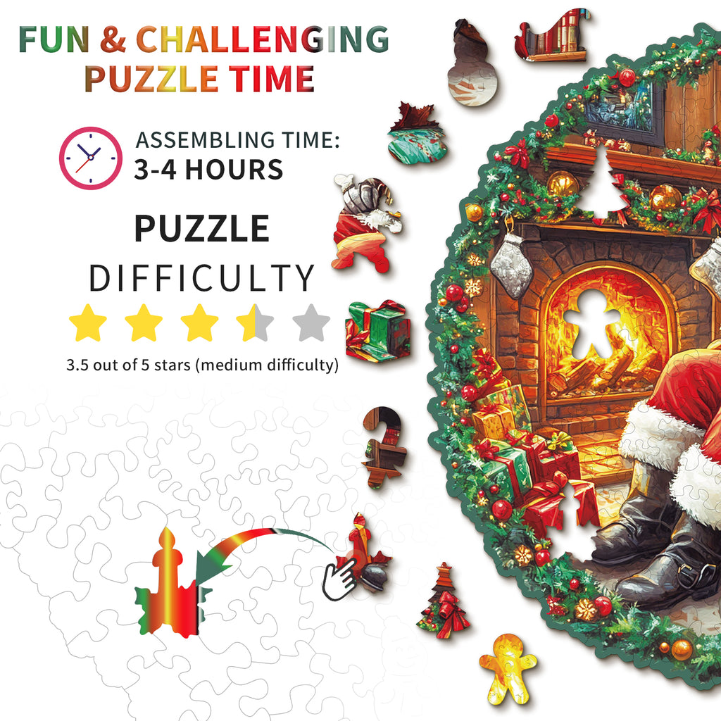 Whimsical Wooden Jigsaw Puzzle- Santa Claus