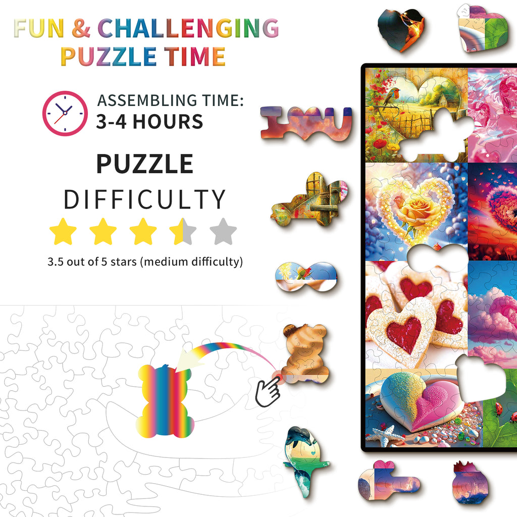 Whimsical Wooden Jigsaw Puzzle- Love is Everywhere