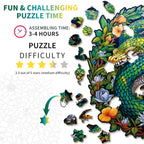 Whimsical Wooden Jigsaw Puzzle- The Snake Family