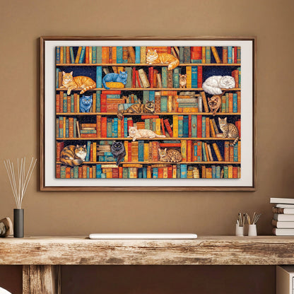 Cat on Shelf 1000-Piece Cardboard Jigsaw Puzzle