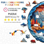 Whimsical Wooden Jigsaw Puzzle-  Mountains and Rivers