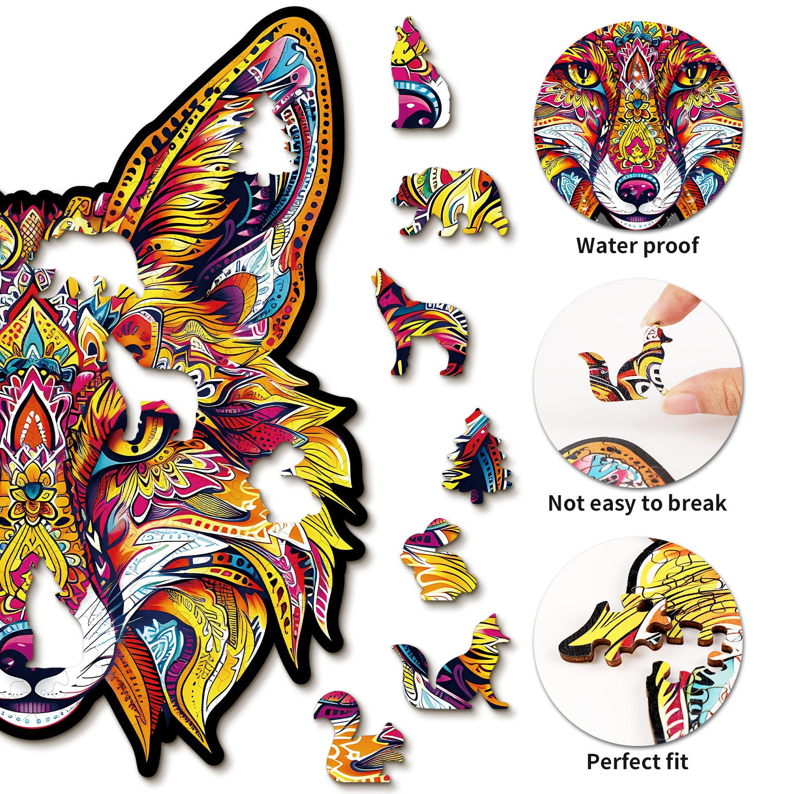 Whimsical Wooden Jigsaw Puzzle- Fiery Fox