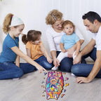 Whimsical Wooden Jigsaw Puzzle-WOLF FAMILY 2