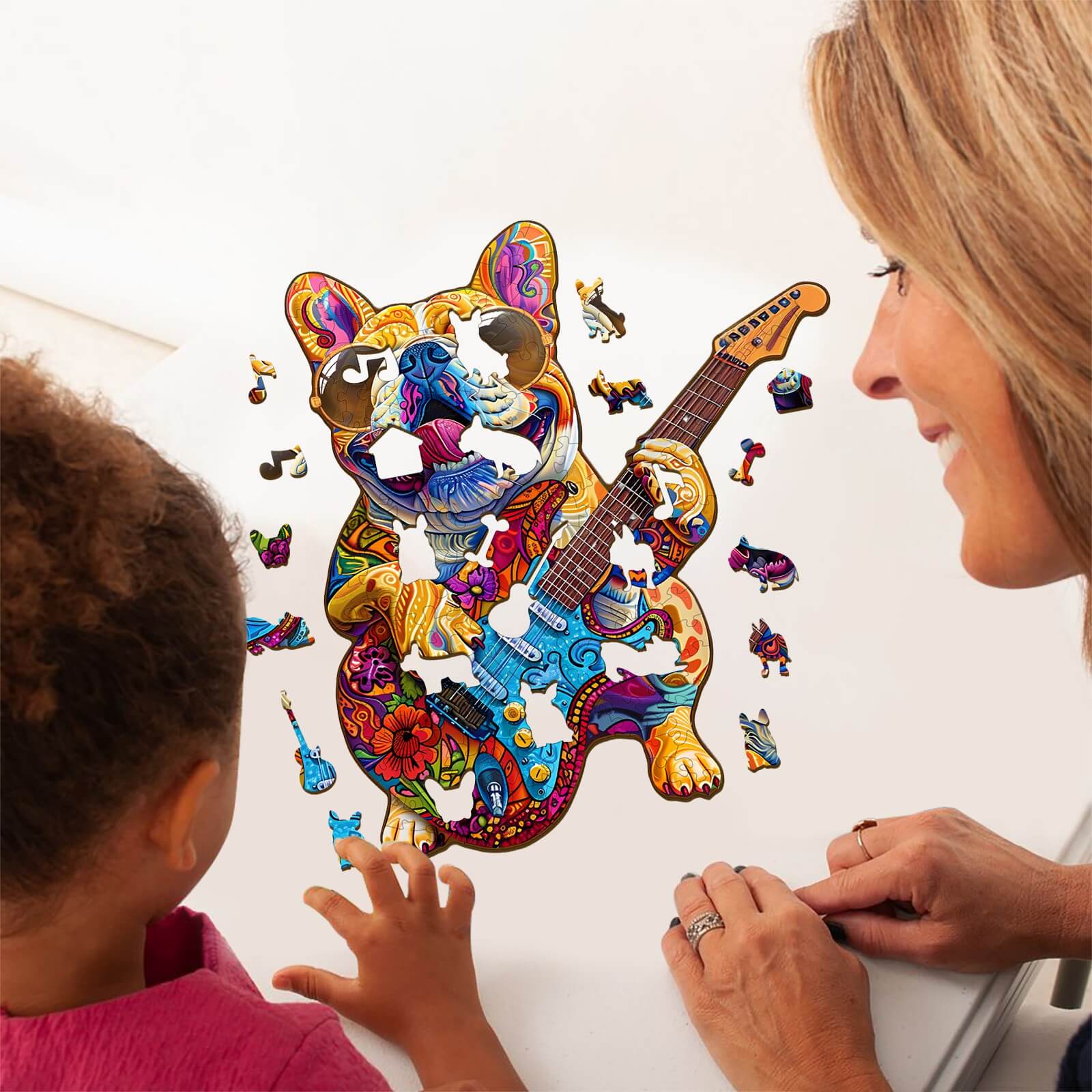 Whimsical Wooden Jigsaw Puzzle- Rock Dog