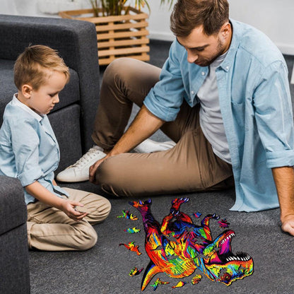 Spleeniges Holz-Puzzle – Brüllender Tyrannosaurus