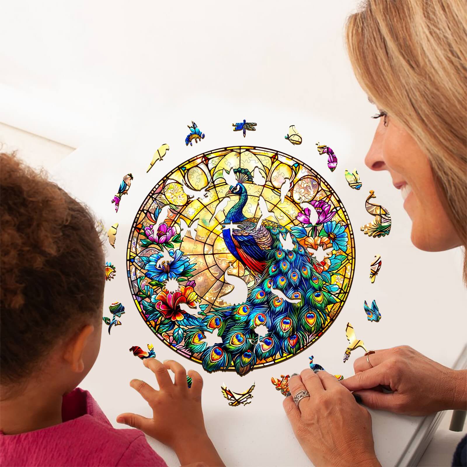 Whimsical Wooden Jigsaw Puzzle- Peacock King