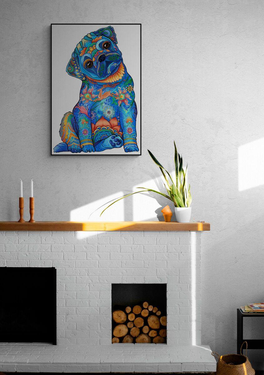 Whimsical Holzpuzzle-NIEDLICHER Mops