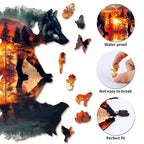 Engaging Wooden Jigsaw Puzzle-WOLF