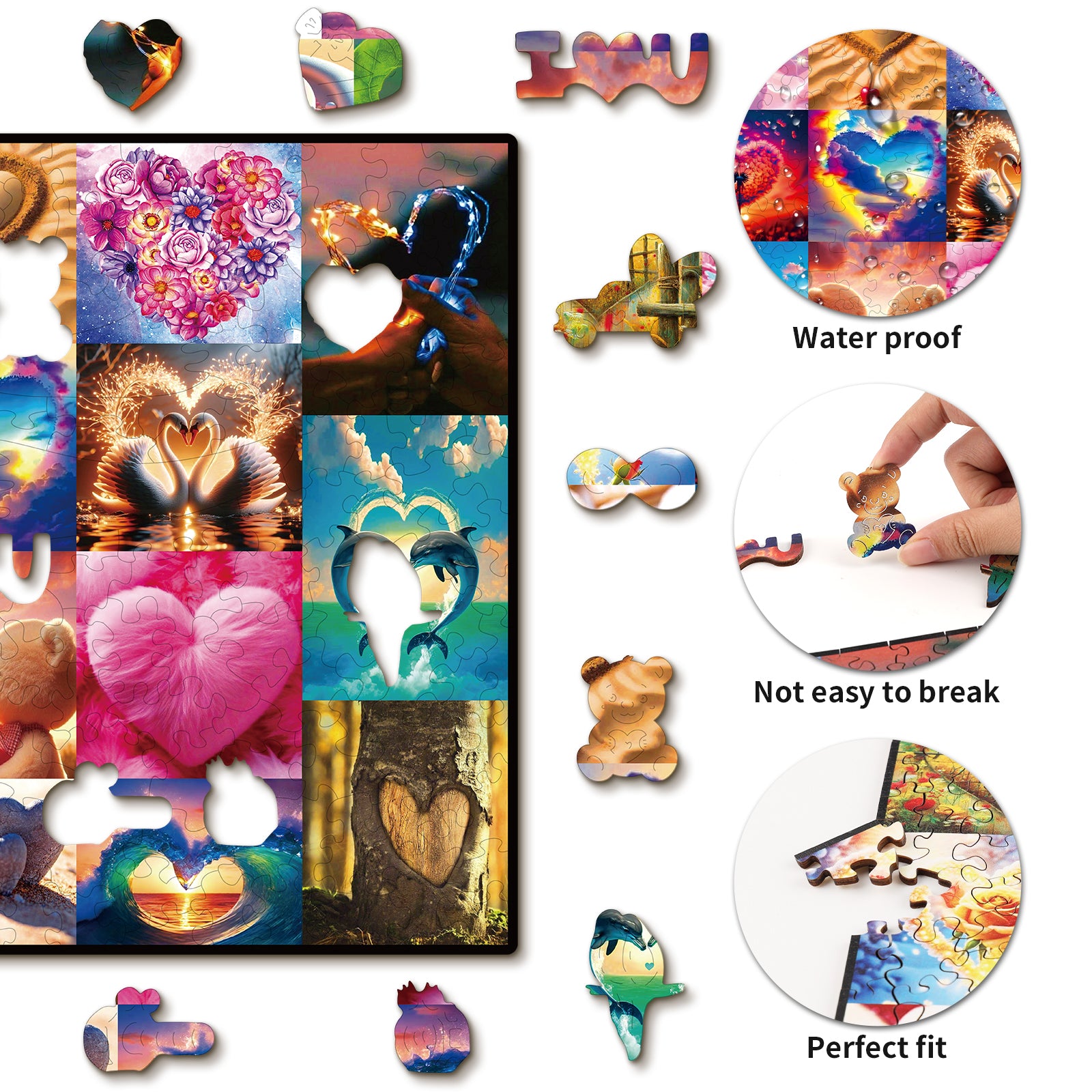 Whimsical Wooden Jigsaw Puzzle- Love is Everywhere