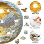 Whimsical Wooden Jigsaw Puzzle-Sunrise in the East