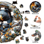 Whimsical Wooden Jigsaw Puzzle-  Hugging Bear and Cub